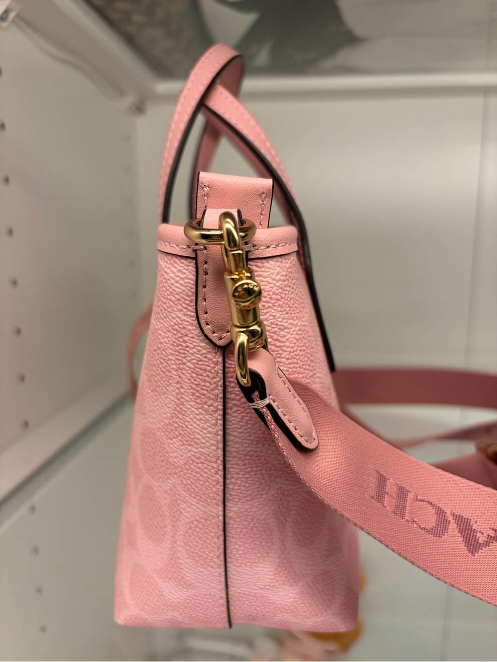 Coach Mini City Tote in Powder Pink w/Crossbody Strap - Picture 6 of 16